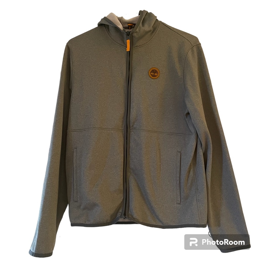 Timberland Silver Zip Up sweatshirt Men’s medium side pockets Fabric